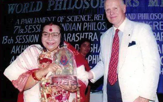 Shri Mataji receives an award from Claes nobel Shri Mataji receives an award from Claes nobel